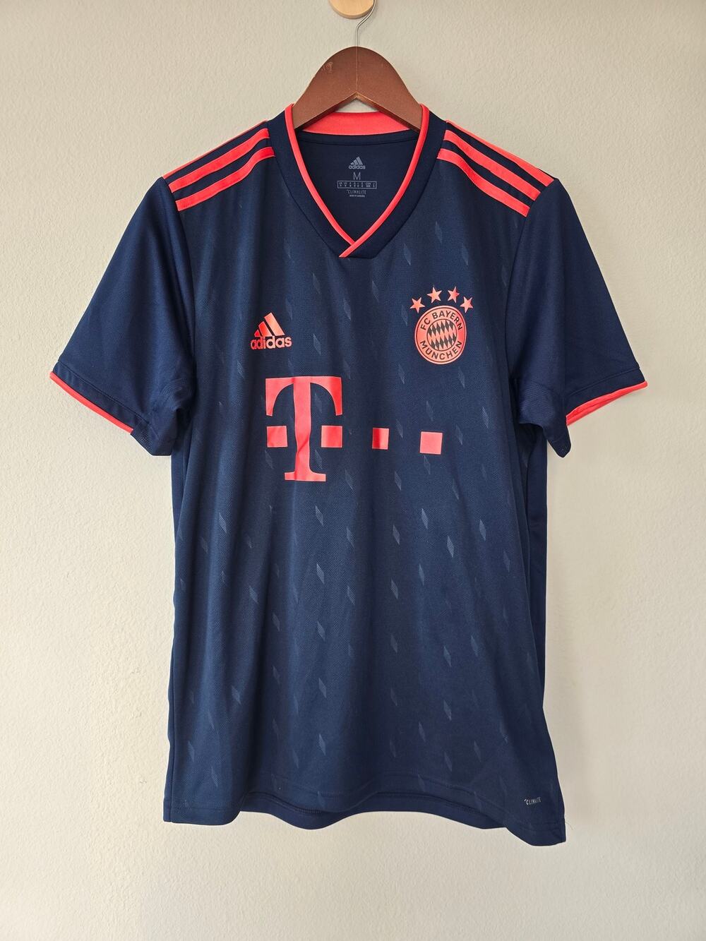 Adidas Bayern Munich 2019-20 Third Jersey Navy Pink Climalite Men M Blockcore